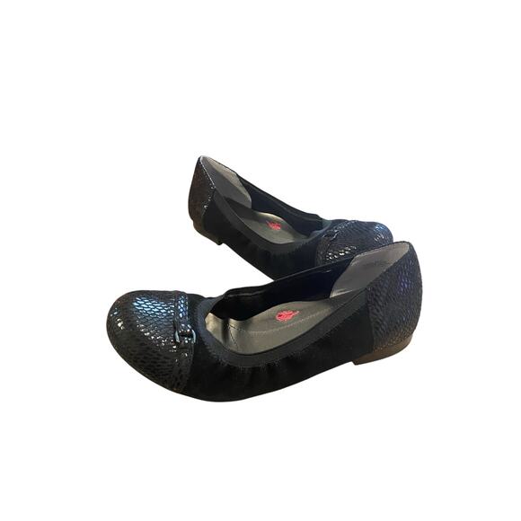 Ros Hommerson Rosita Womens Ballet Flat 8M Black Leather Comfort Shoes